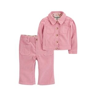 OshKosh B'gosh Light Pink Cordouroy Toddler Girls Jacket & Pants Size 6 months